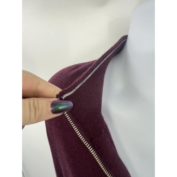Peter Millar Sweater Mens XL Burgundy Quarter Zip Merino Wool Blend Horse Logo - Picture 6 of 13